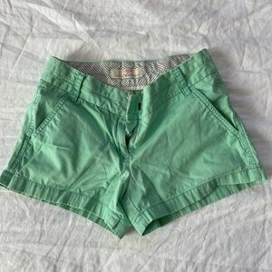 J. Crew Light Green Mint Womens Chino Shorts